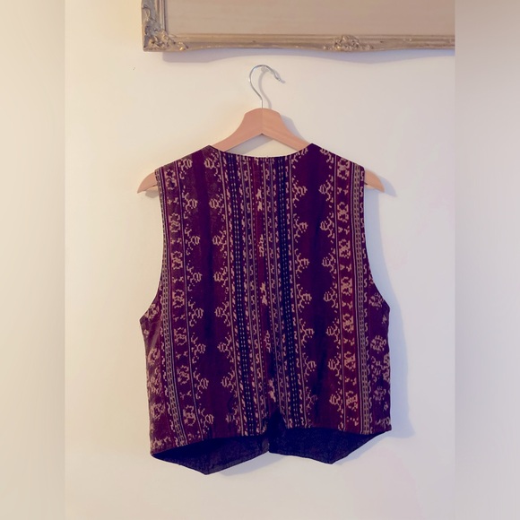 Indonesian Vest Unisex Bohemian Vest Coin Buttons Size Medium - Picture 3 of 6